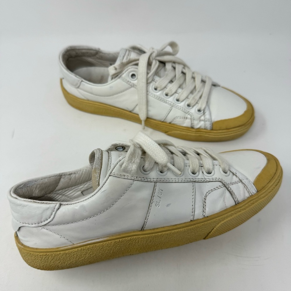SAINT LAURENT Leather Low-Top Sneakers size 35.5